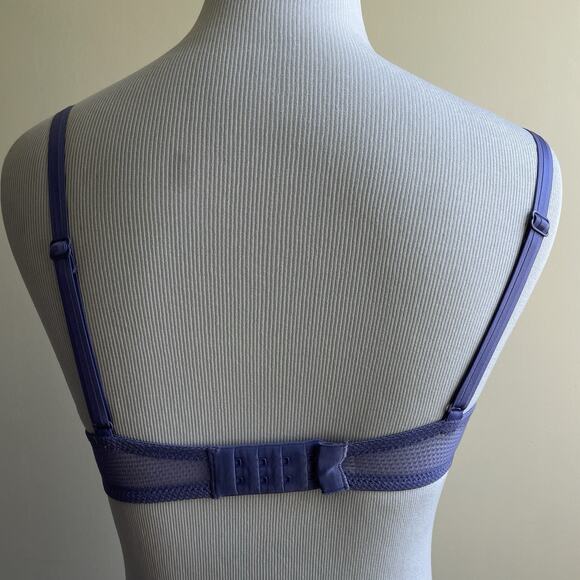Chantelle Size 32C Purple Lace Bra Unpadded Underwire FR 85 NEW - Picture 4 of 6